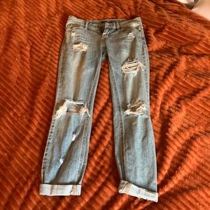 Low rise straight leg cropped Fashion Nova jeans